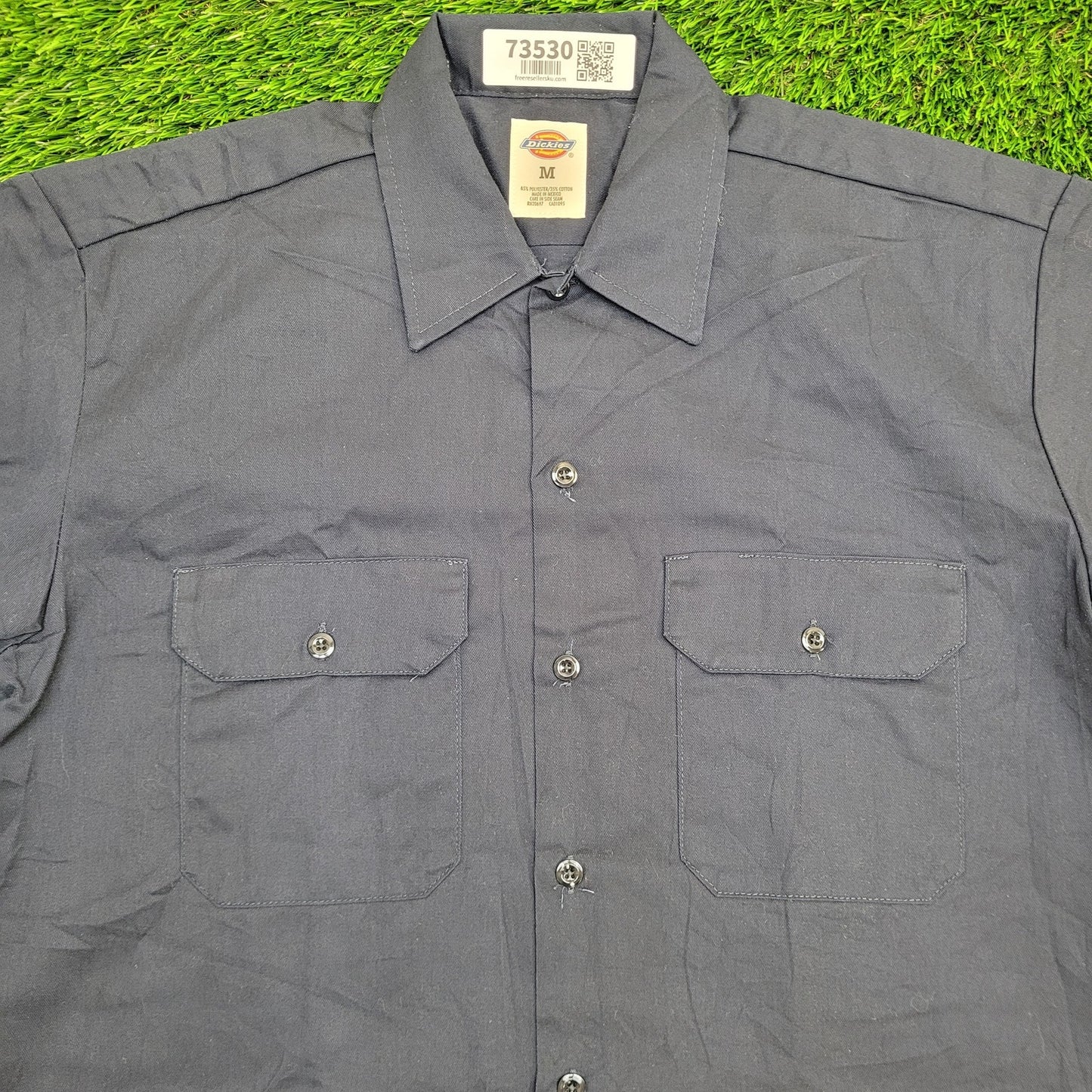 Dickies Baggy Button Shirt Medium 22x30 Navy-Blue