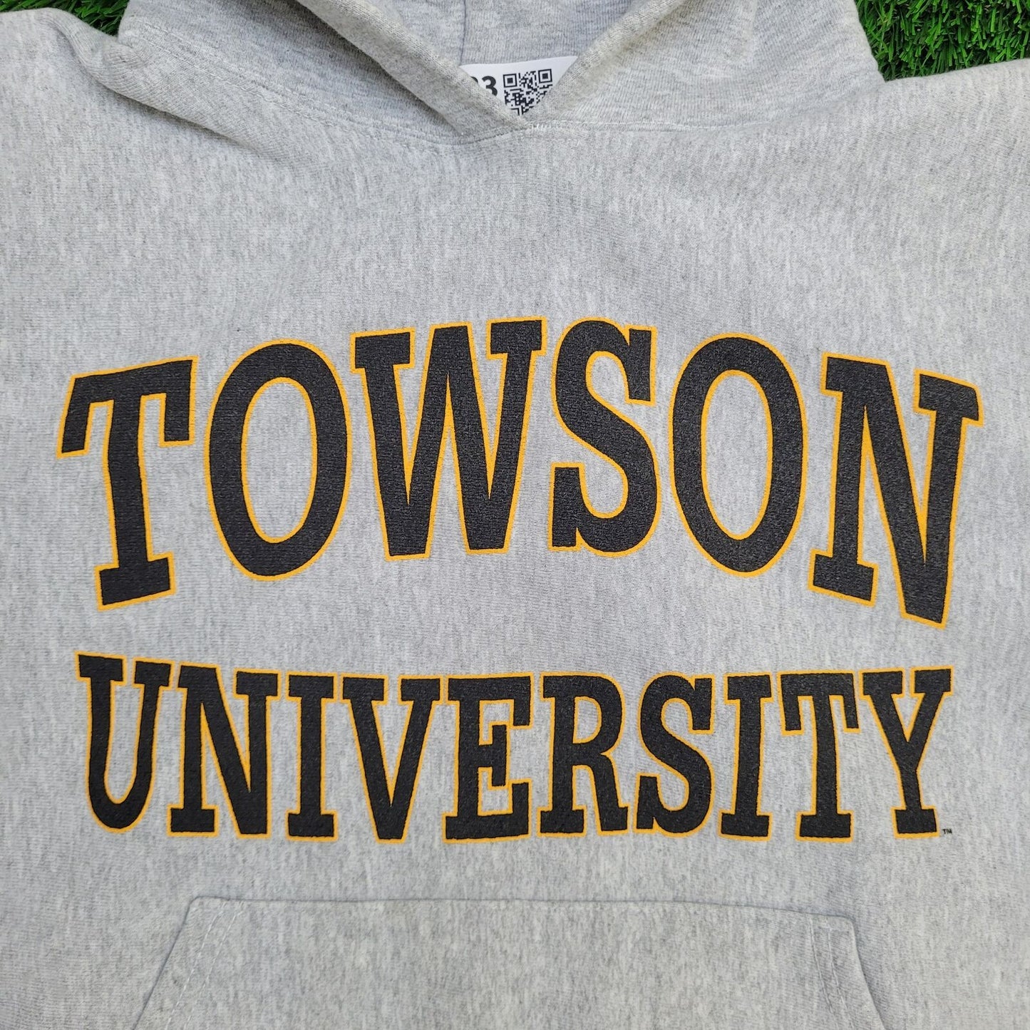 Vintage Towson University Hoodie Small 23x22 Gray Tigers USA